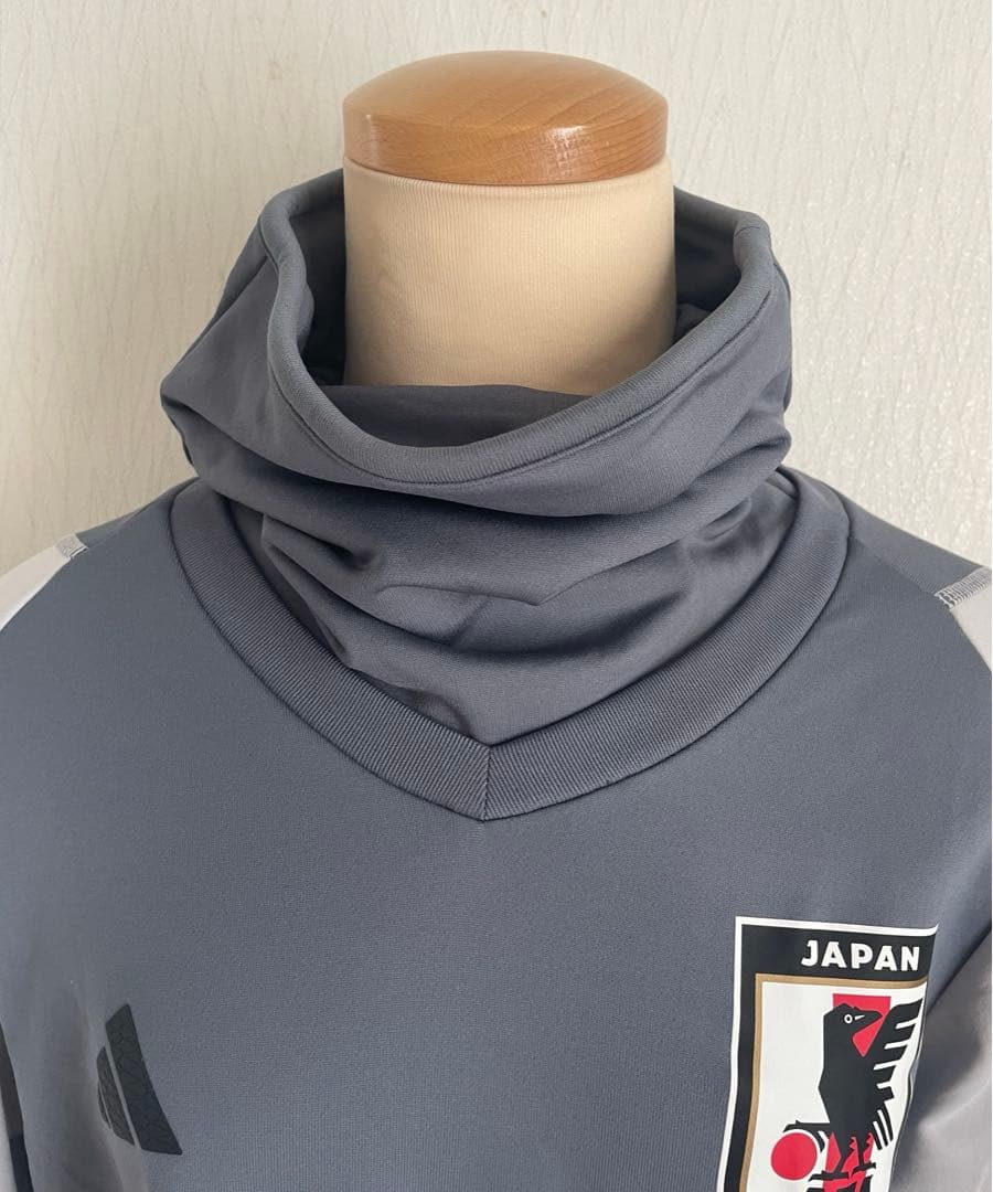 adidasアディダス JFA日本代表 フード付きジャージ グレー XLサイズ