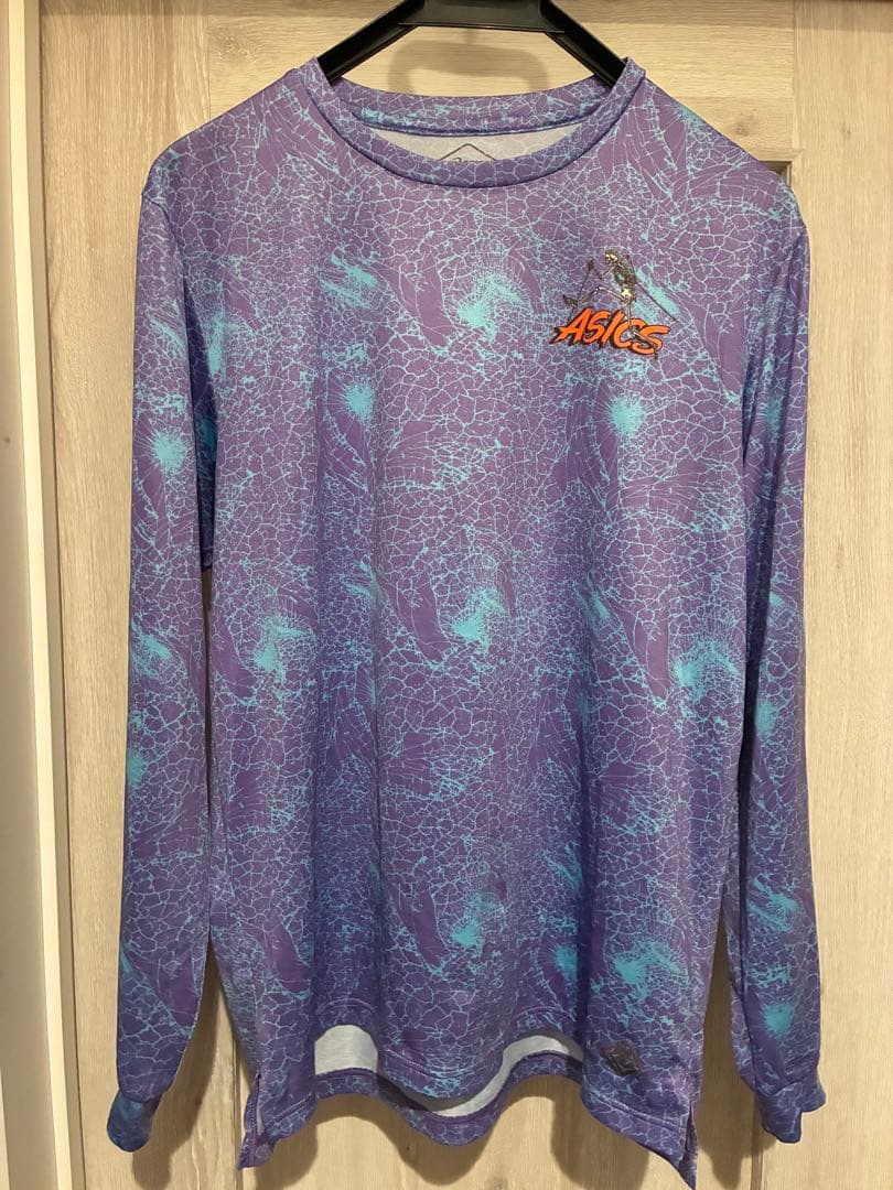 ASICS×ELDORESO　総柄ロングスリーブTシャツPurple Lサイズ