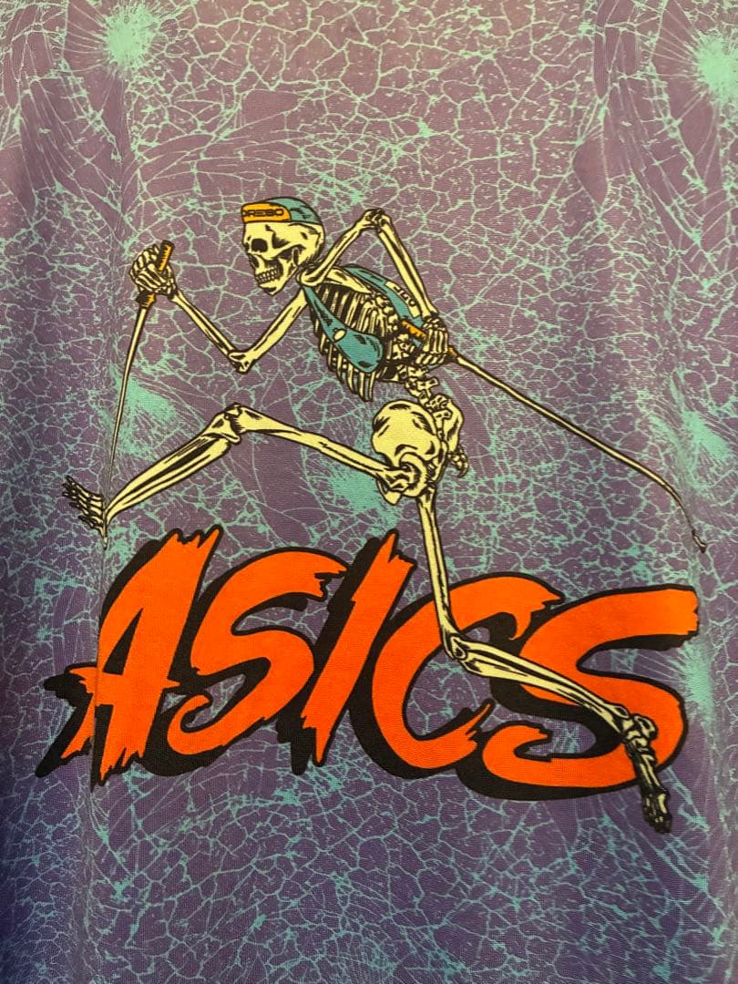 ASICS×ELDORESO　総柄ロングスリーブTシャツPurple Lサイズ