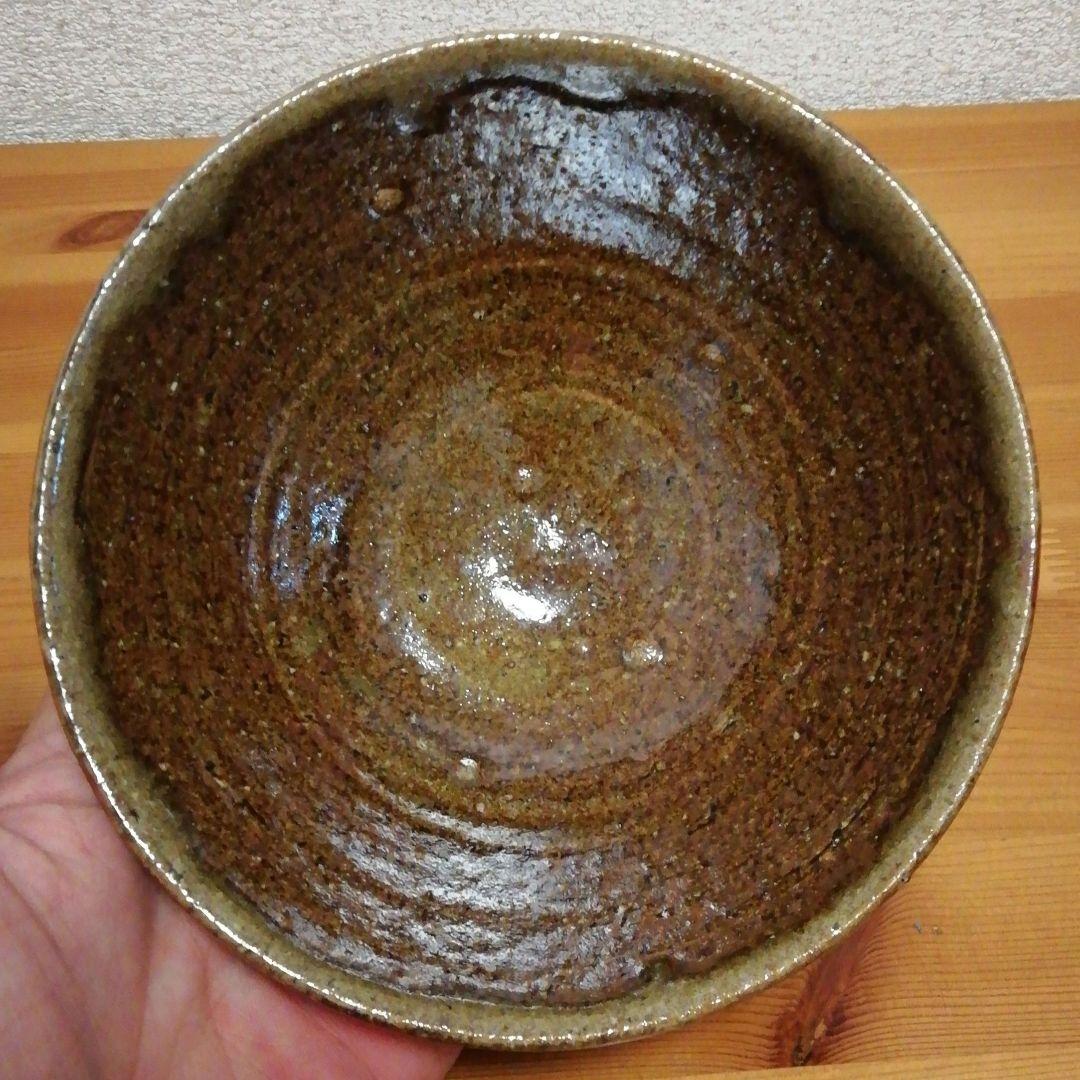 人間国宝　田村耕一作　益子焼　鉄絵　茶碗　共箱　茶道具