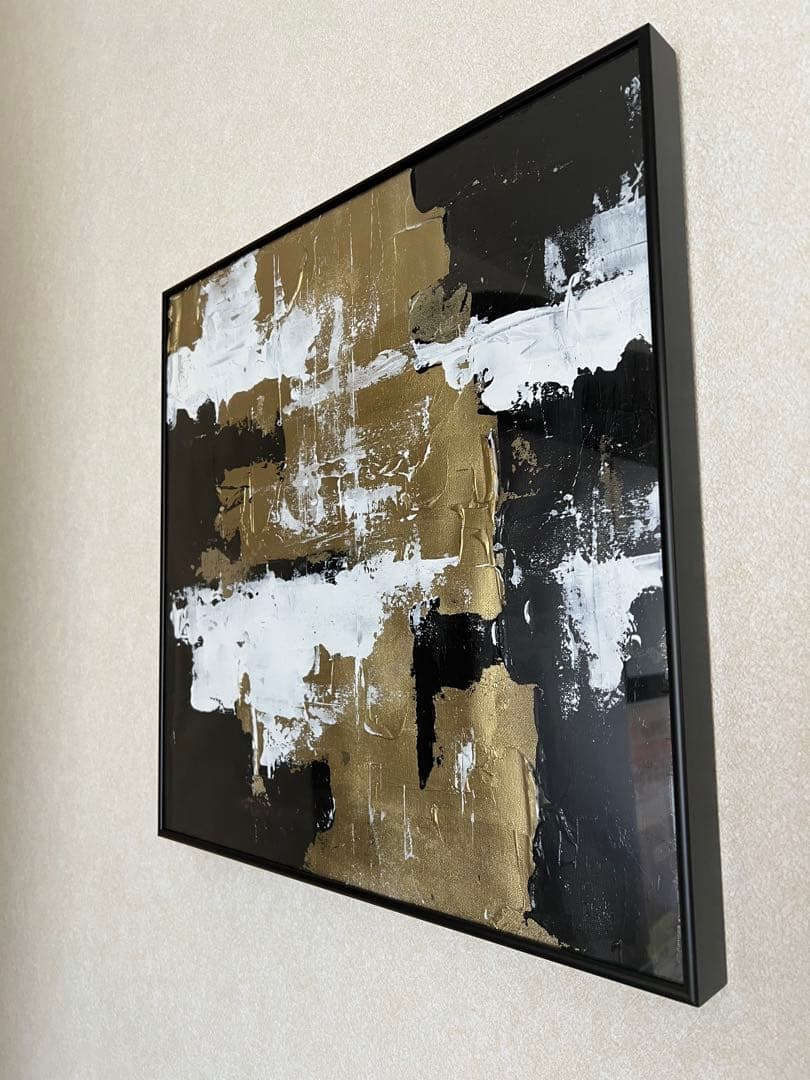 原画/額装済み/和風/禅/絵画/アート/抽象画/ニュアンス/海外/金/金運/