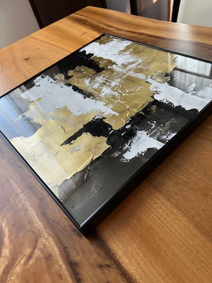 原画/額装済み/和風/禅/絵画/アート/抽象画/ニュアンス/海外/金/金運/