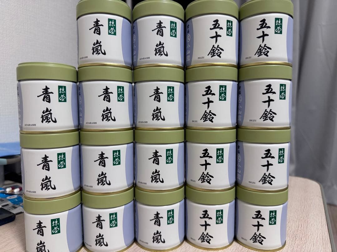 丸久小山園 抹茶 青嵐40g x11缶と五十鈴40g x8缶セット