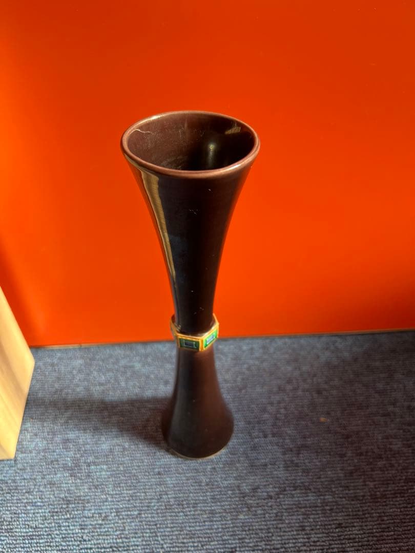 1291 紫交趾 花入 中村翠嵐 尊式花入