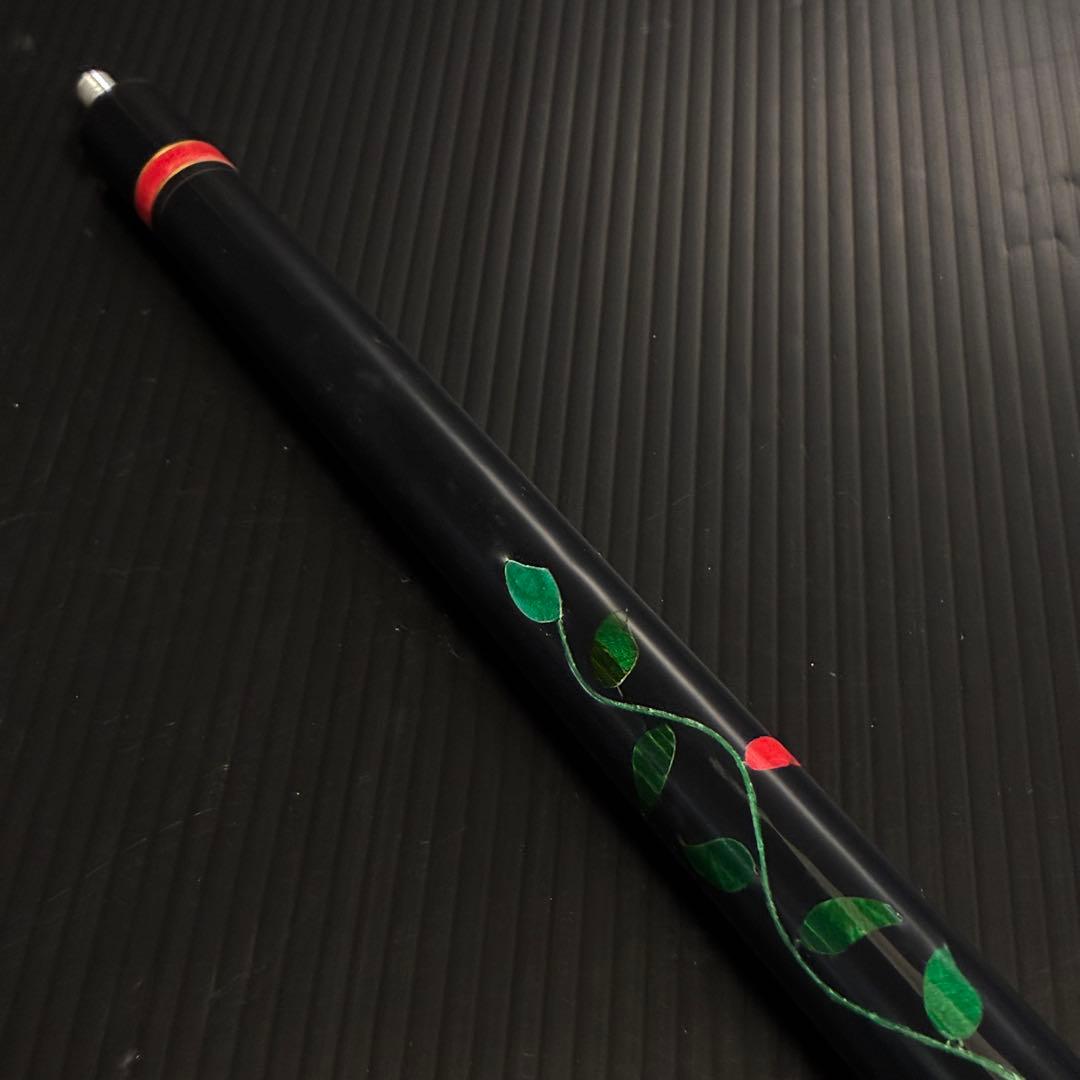 【インレイ／黒ドット】メウチ 薔薇 ローズ ヴィンテージ ビリヤード 美品