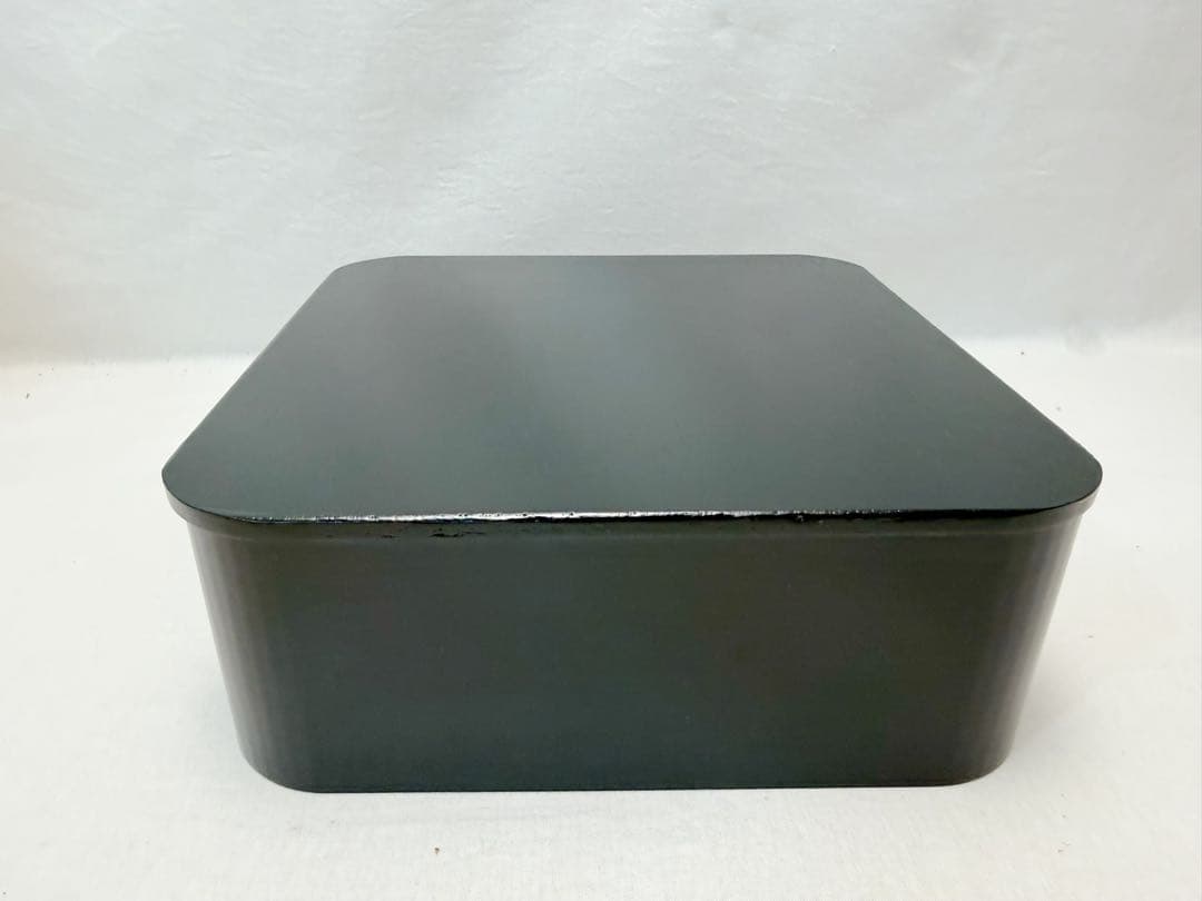 未使用 茶道具 木製 一閑塗 神折敷 炭入れ 炭取 紙箱