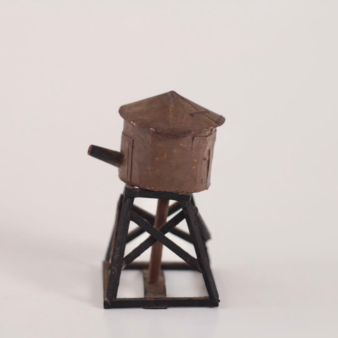 紙と木でできた 給水塔 昭和42年 古道具 アンティーク オブジェ