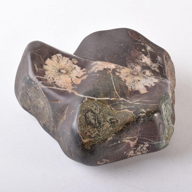 天然石　鑑賞石　菊花石　置物　重さ約1370g　V　R8681