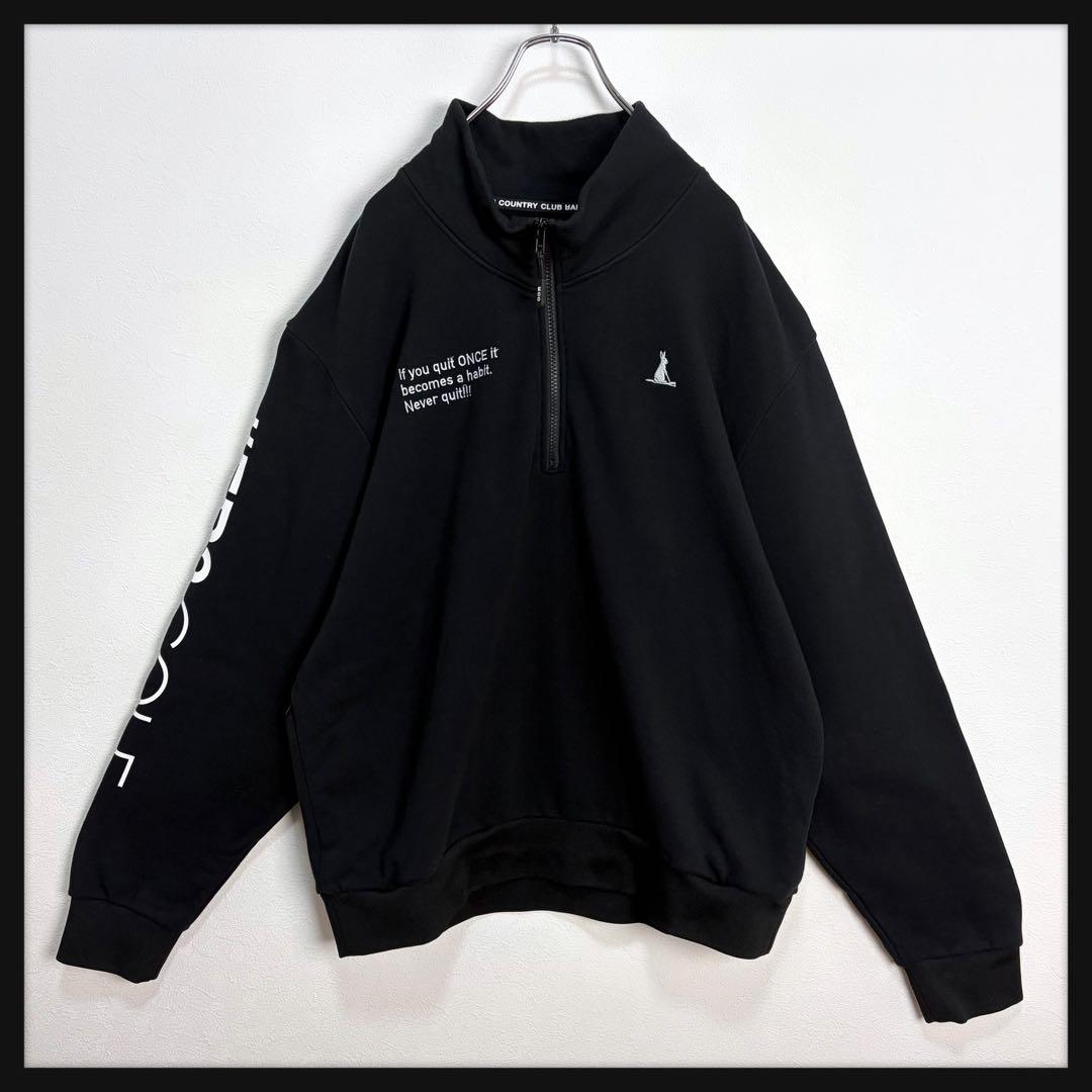 【美品★2XL】FR2 ゴルフ ビッグロゴ ハーフジップスウェット 刺繍ロゴ