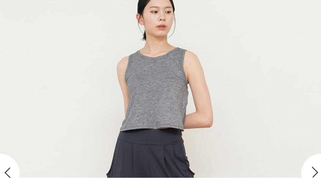 n*u様 【SUKALA】ブラトップ付きヘザーショートタンク　グレー　Mサイズ