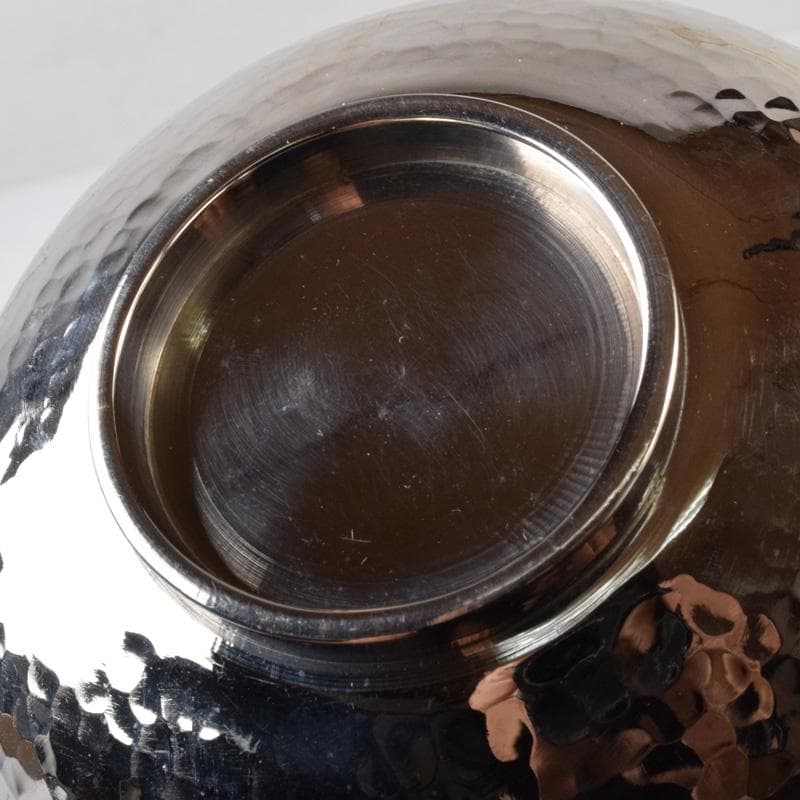 縁起物　銀製　鎚目　碗　124g　N　7483