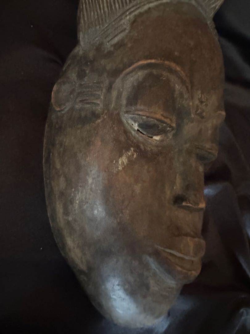 アフリカ コートジボワール バウレ族 木製 仮面／アンティーク