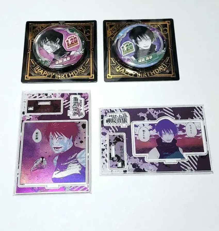 70.呪術廻戦 禪院真希 禪院真依 ジオラマフィギュア バースデー缶バッジ