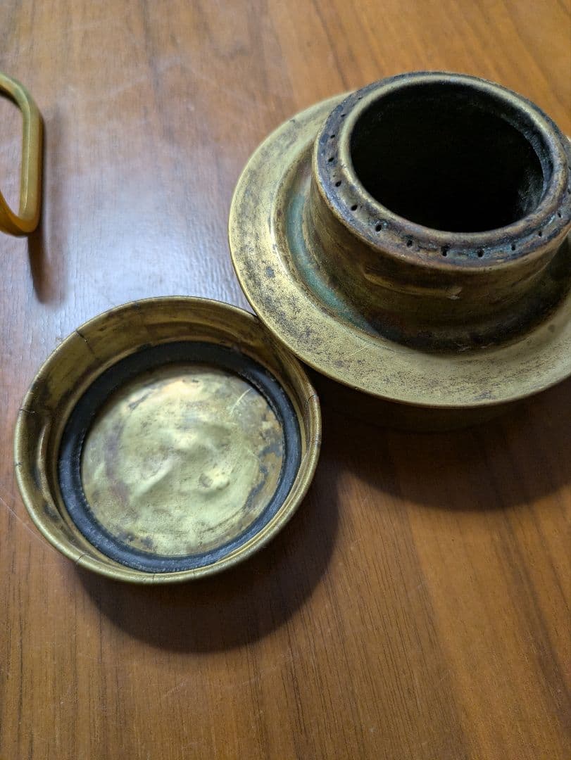 スウェーデン軍　アルコールストーブ　真鍮　五徳セット　軍幕　ブッシュクラフト