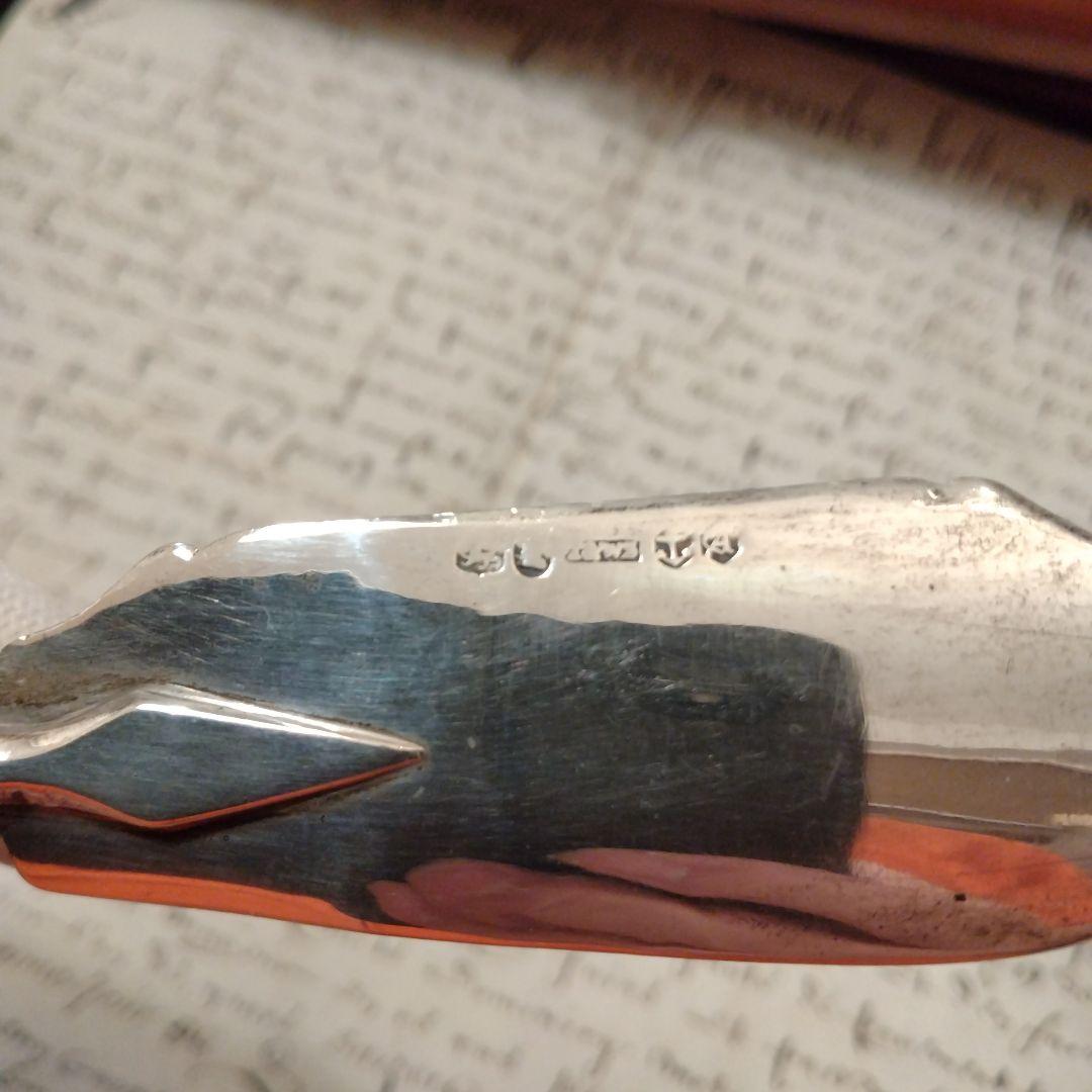 最終値下げ　純銀　ジョージアン　バターナイフ マザーオブパール　1824年