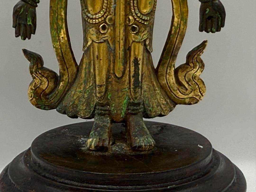 中国　清時代中期　官造　溜金十一面観音像　仏教美術　送料込み251209