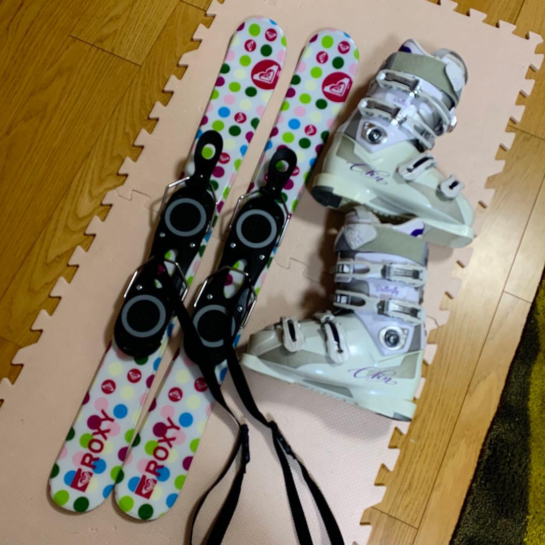 ROXY ドット柄 ショートスキー ファンスキー88 ブーツセット23〜23.5
