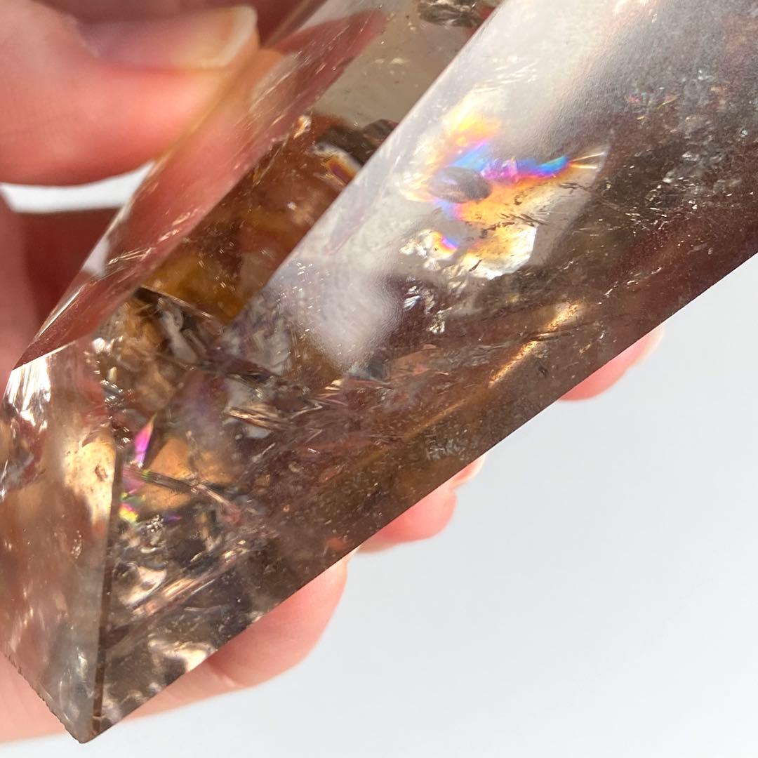 【 ネパール産 ヒマラヤ 水晶 虹入り スモーキー クォーツ フリーカット 】
