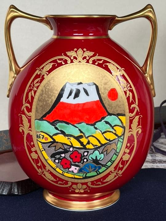 片岡球子　めでたき富士　限定150点松坂屋　ノリタケ　レアセール品