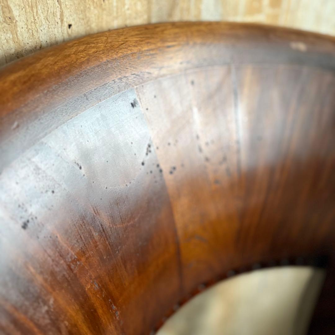 エスニックスタイル　レザーシート アームチェア ヴィンテージ　②