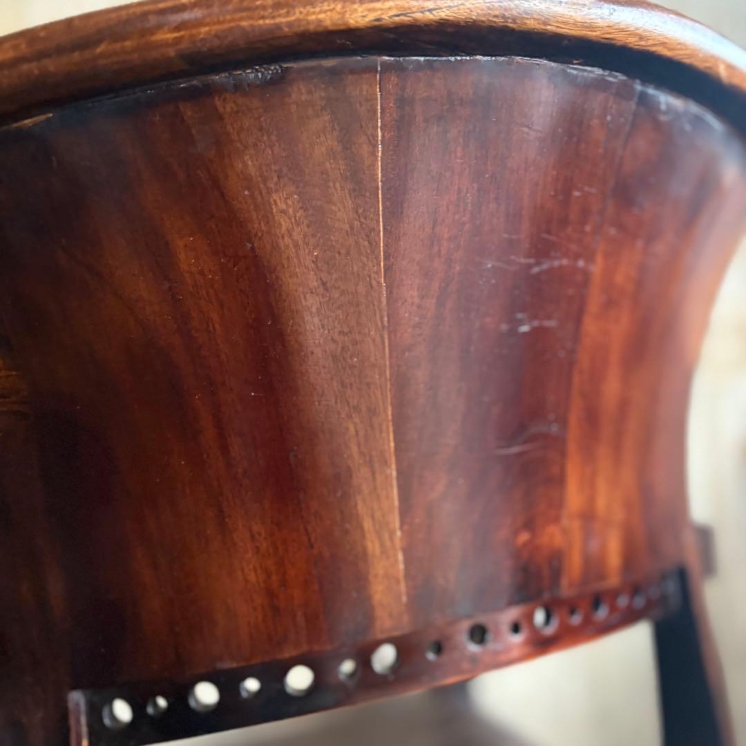 エスニックスタイル　レザーシート アームチェア ヴィンテージ　②