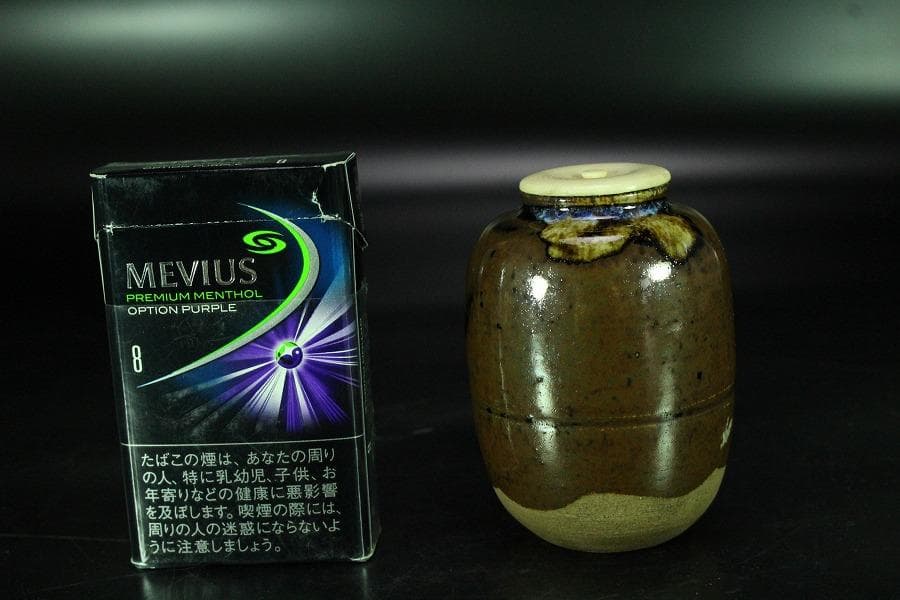 茶道具 古瀬戸 茶入 仕服付(K-YC386)