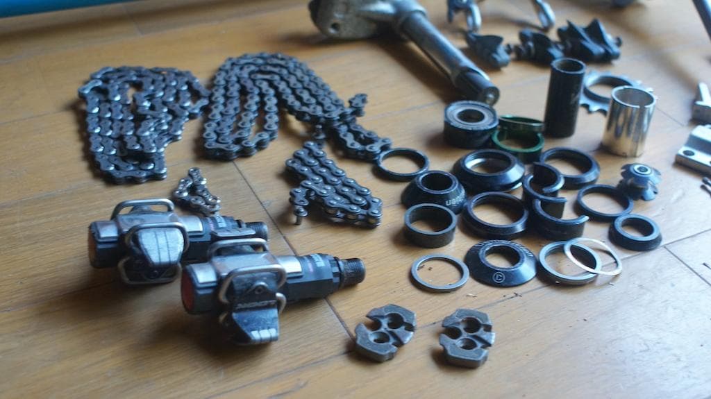 自転車フレームパーツ いろいろセット ロード リム　ハンドル BMX