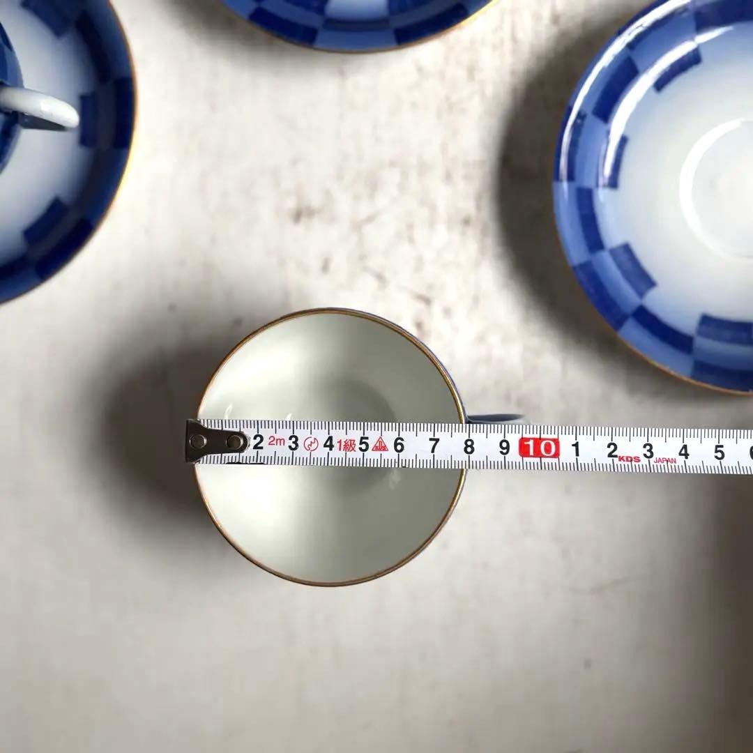 850 香蘭社 オールド香蘭社 市松文カップ&ソーサー 3点組 有田 明治 大正