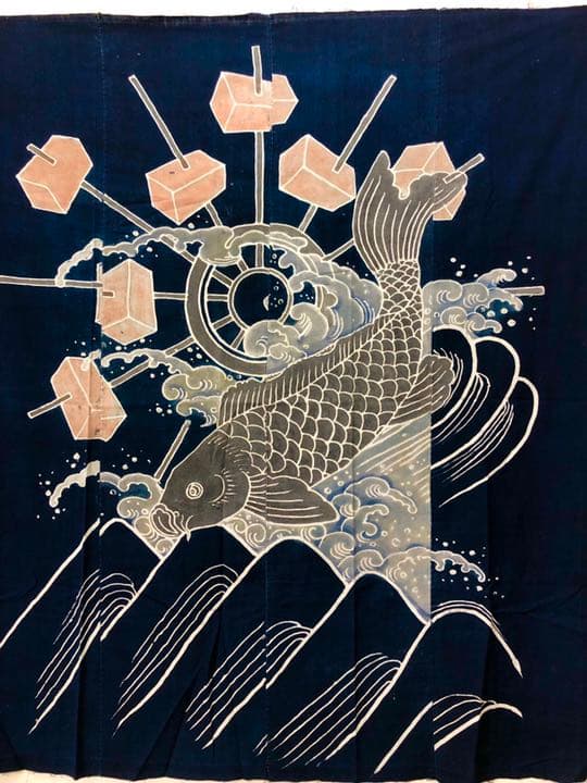 藍染木綿　つつがき　布団布