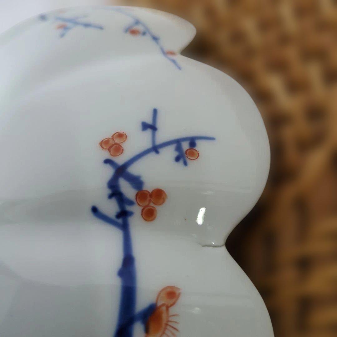 PEACE　深川製磁　あやめと朝顔　菊型飾皿　(裏側に傷あり）