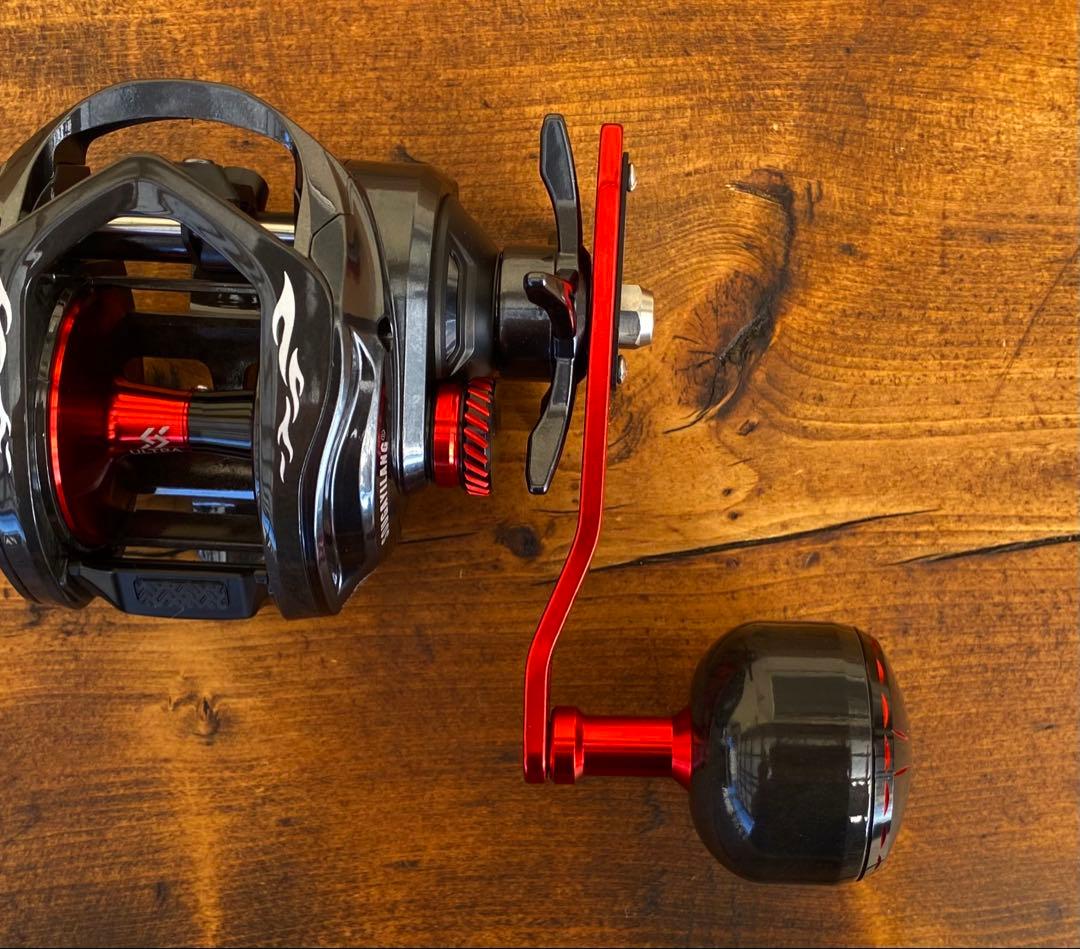 ジギングリール　レッド　船釣り　海釣り　ベイトリール　パワーハンドル　16kg