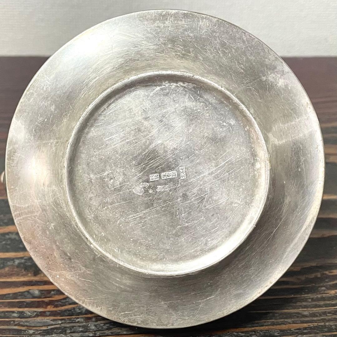 時代 純銀製 銀瓶 長養斎 造 生秀館 約355g 虫喰摘 煎茶道具 鉄瓶 急須