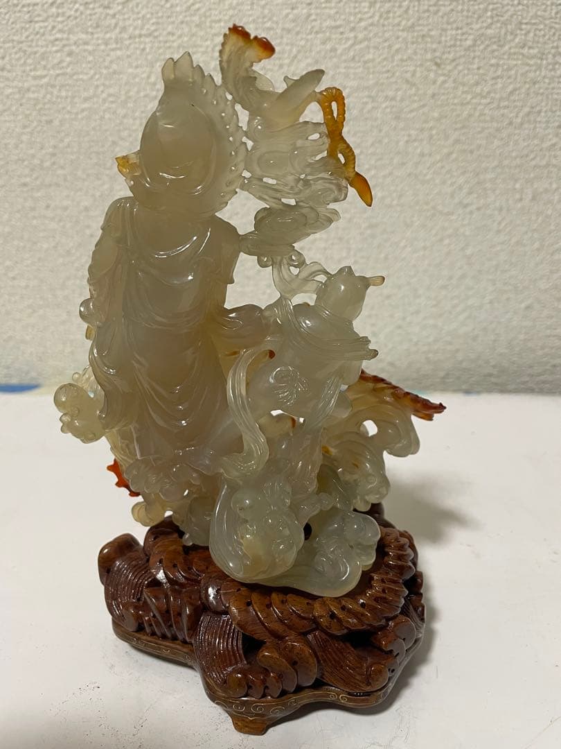 中国美術　置物　玉石　瑪瑙　メノウ　美しい彫刻
