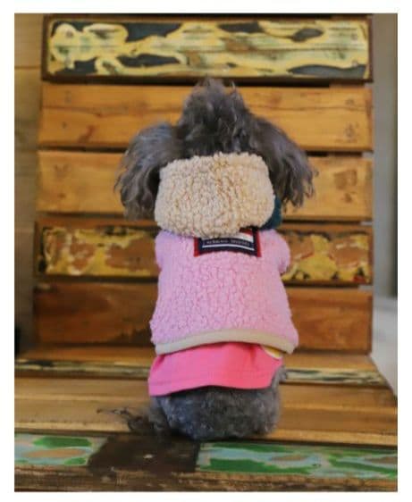 新品未使用　アトリエgg　クレイジーパッチボアベスト　ピンクベース