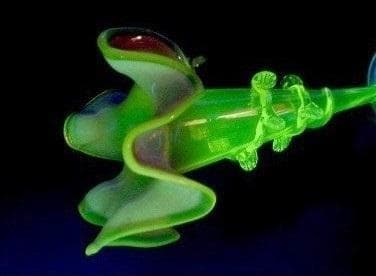 ★G1703★ アンティーク ウランガラス　花瓶　花器　ヨーロッパ