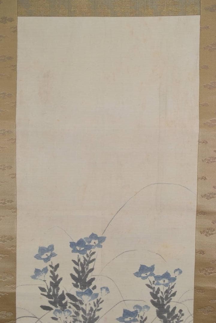 【真作】橋本雅邦/桔梗図/掛軸☆宝船☆AA-950