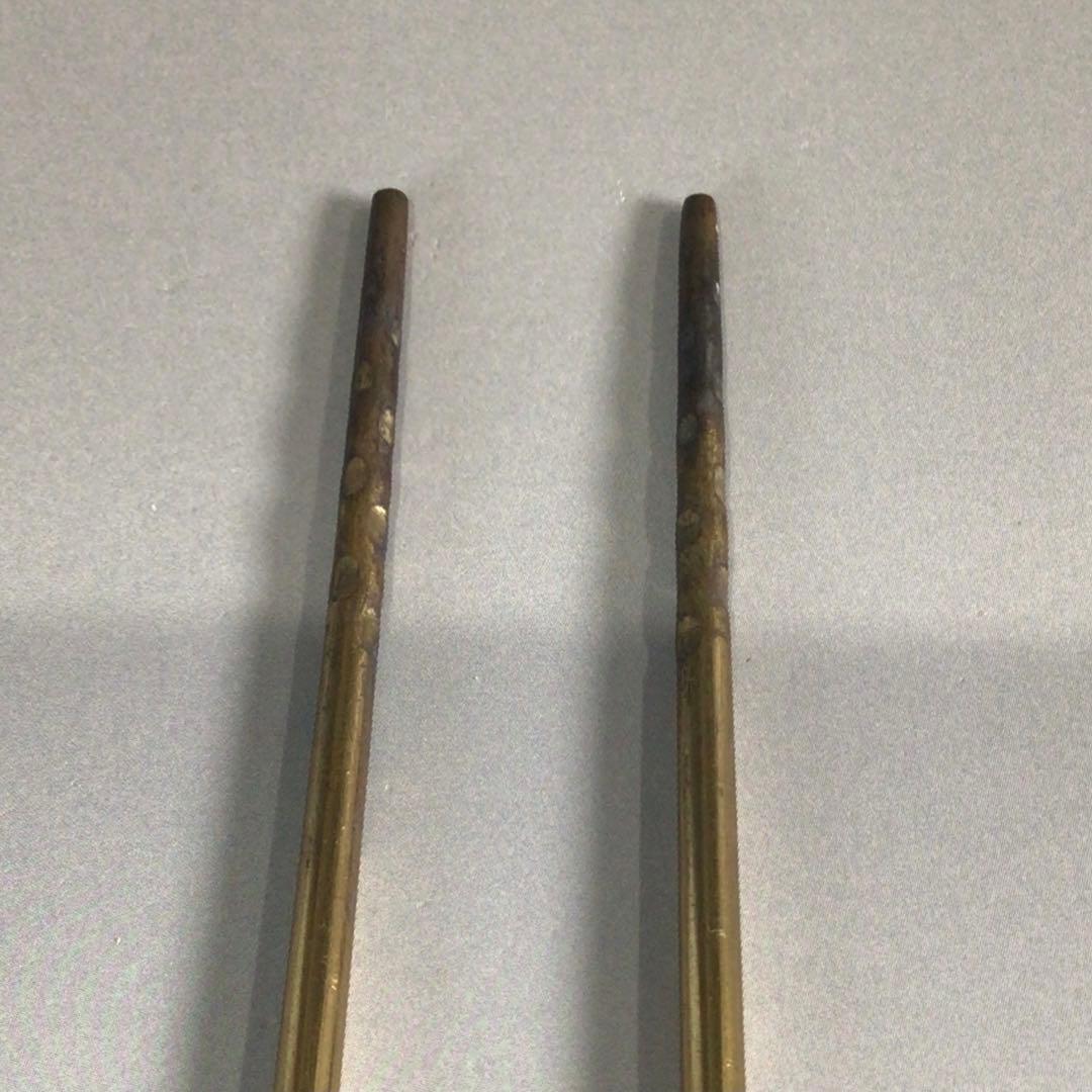 Ｐ７４７　火箸　『木村清雲造』『南鐐』『松笠頭』『飾火箸』　共箱　茶道具