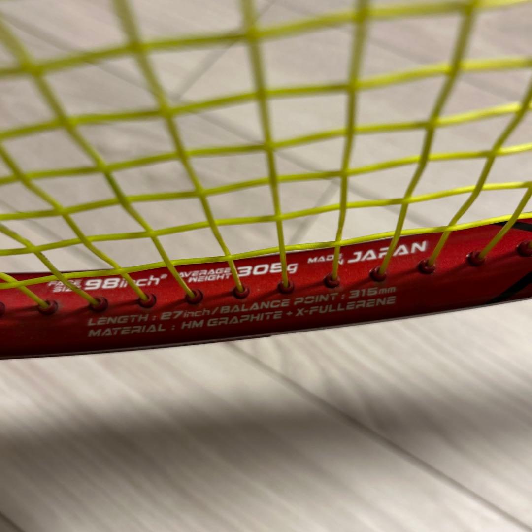 YONEX 硬式テニスラケット レッド/ホワイト　2本セット