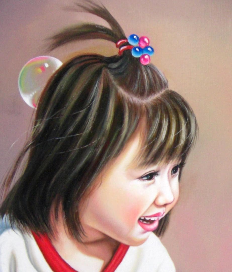 子供たちの笑顔 油彩画 2009年