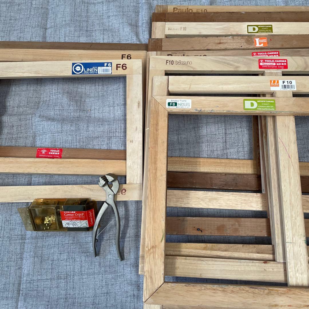キャンバス木枠F6 F8 F10 プライヤー　クリップ　13点セット