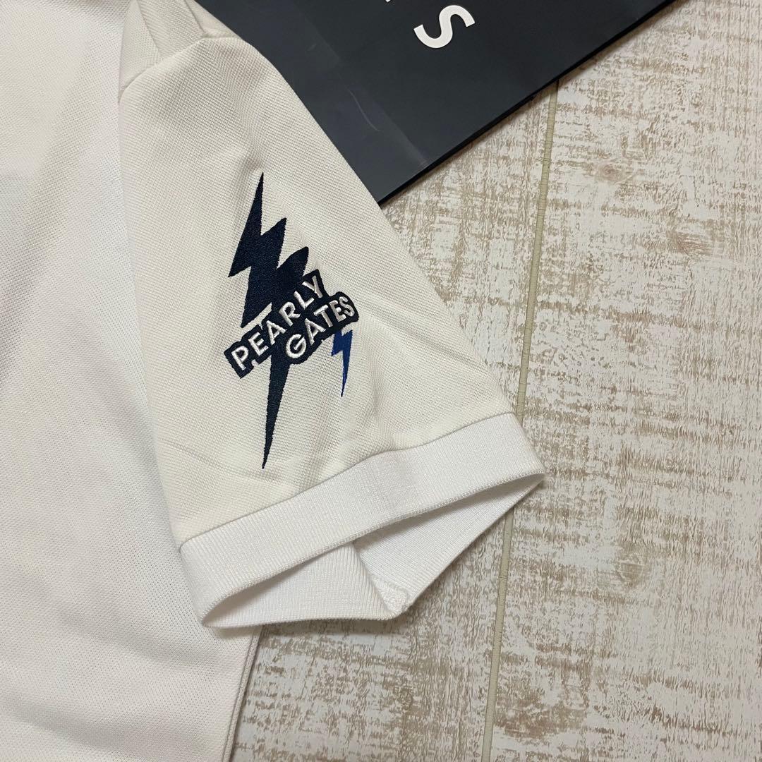 新品 パーリーゲイツ 半袖シャツ サンダーロゴ ホワイト Mサイズ（4）