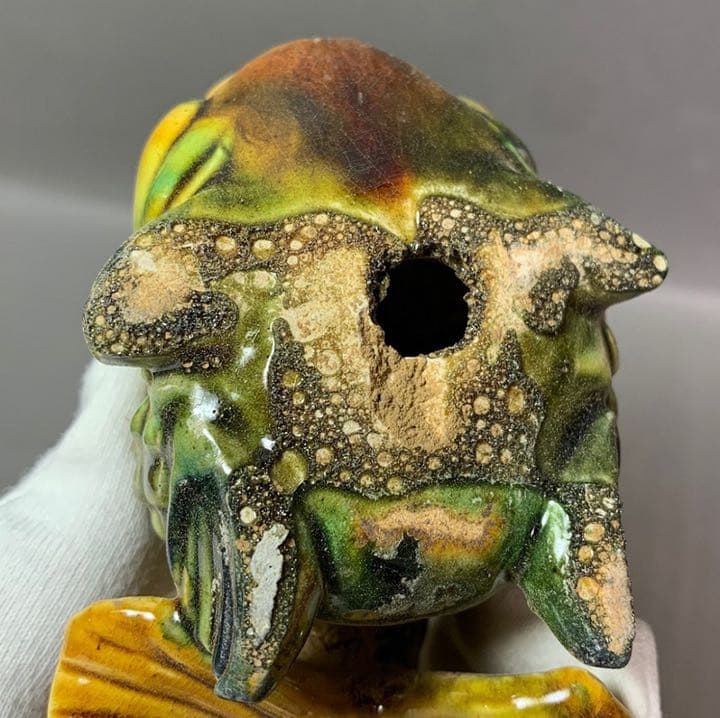 中国 三彩魚置物　f2220733