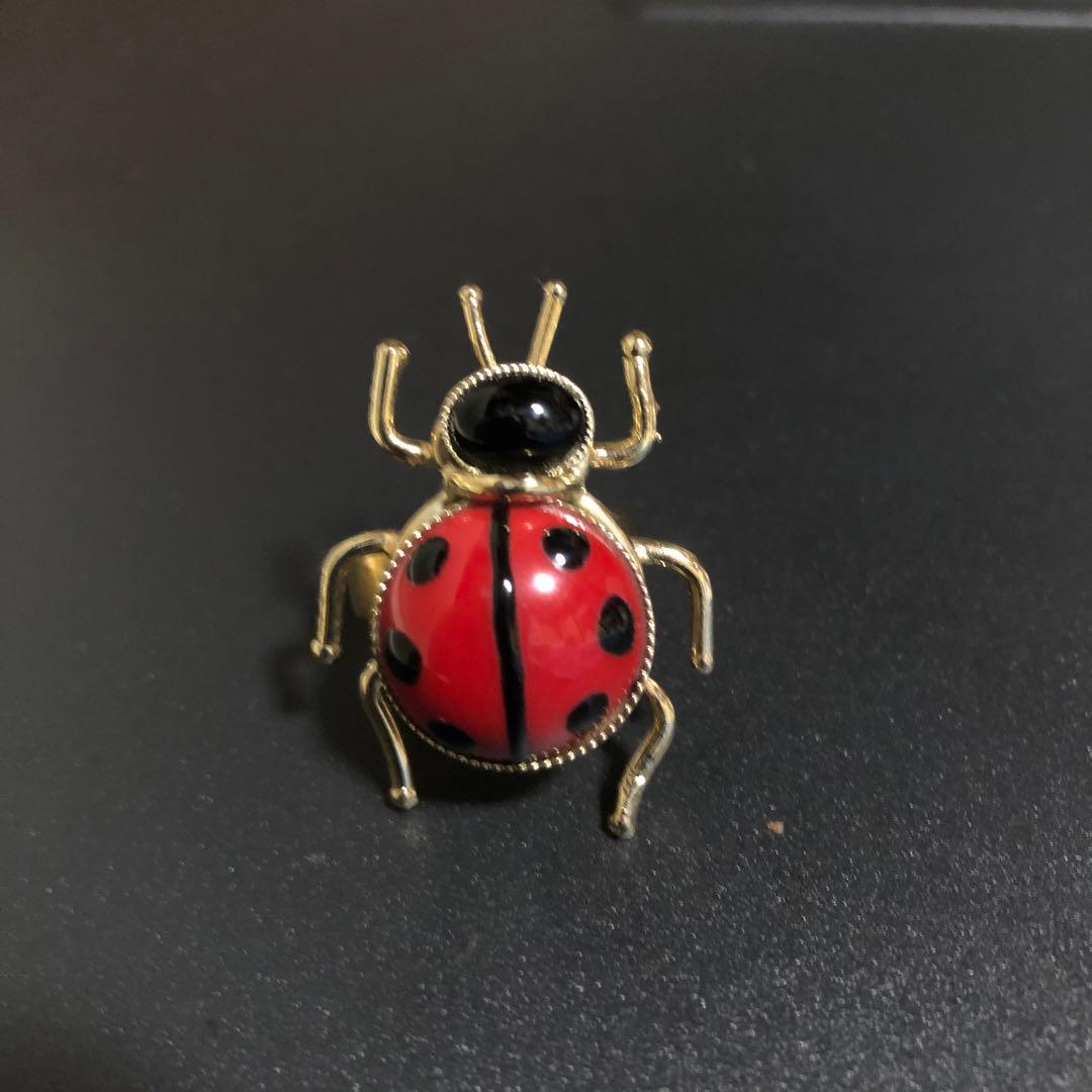 【新品】【フィリップ フェランデス】てんとう虫デザイン リング 赤黒