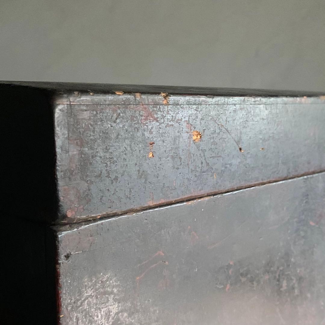 日本の古道具 古い 木箱 塗りの箱 古道具 アンティーク オブジェ