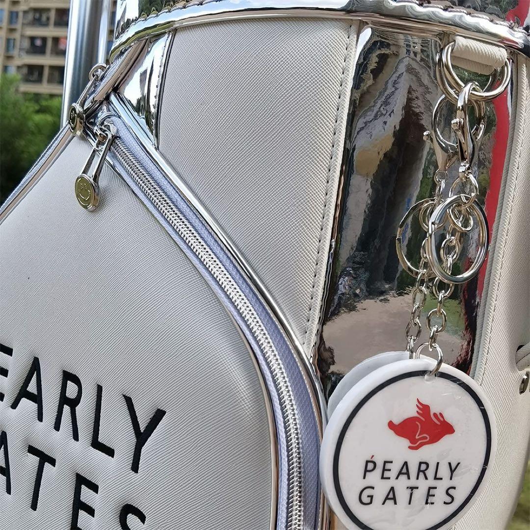 コ*ー様 PEARLY GATES キャディバッグ シルバー/ホワイト ゴルフバ
