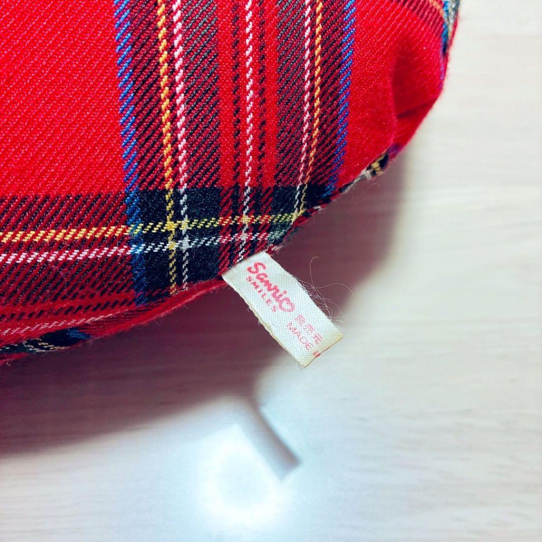 【超希少】サンリオ　ハローキティ　クッション　タータンチェック柄　レトロ　3個