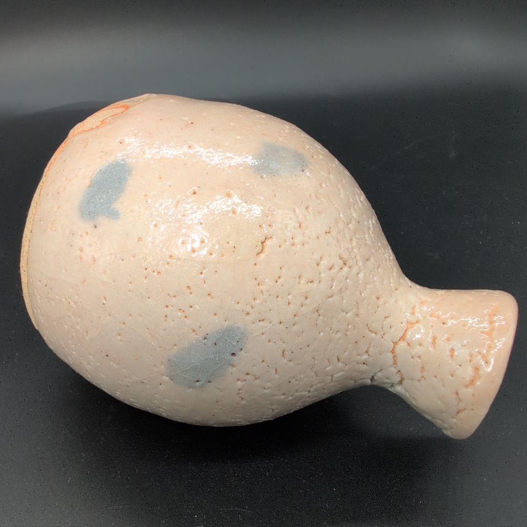 【希少品】酒器 絵 志野 徳利 人間国宝　藤原 一門　陶器製