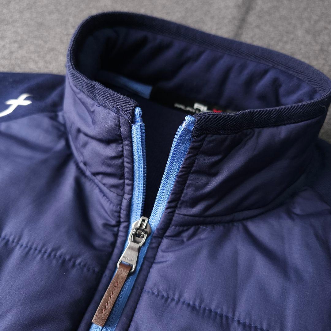 RLX ポロラルフローレン ハイブリッド 中綿ブルゾンニットジャケット S 紺色
