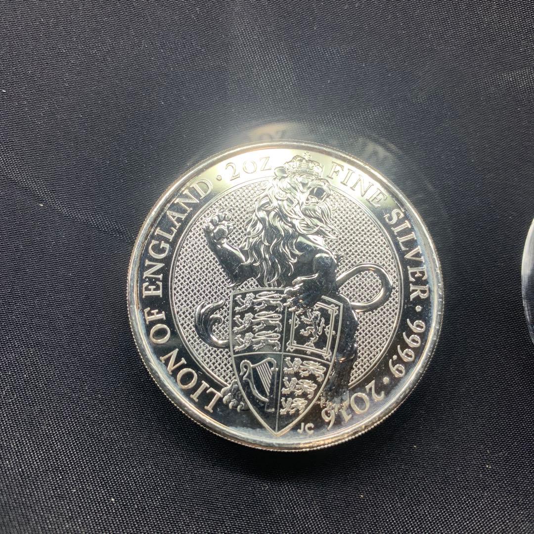 その4　純銀貨 2オンス クイーンズビースト　2016 ライオン・イングランド