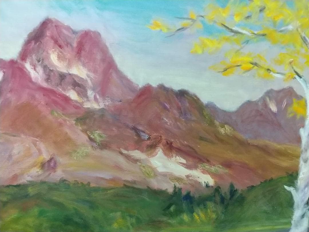 P15「晩秋妙高」1978 絵画 油絵